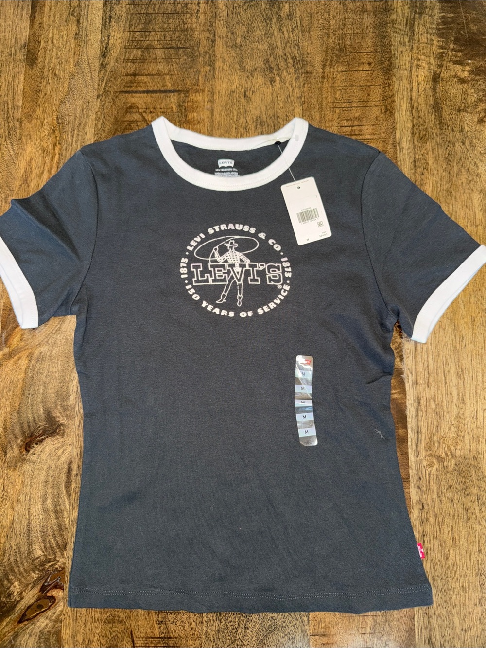 Levi's Navy Short Sleeve Ringer Tee with White Trim